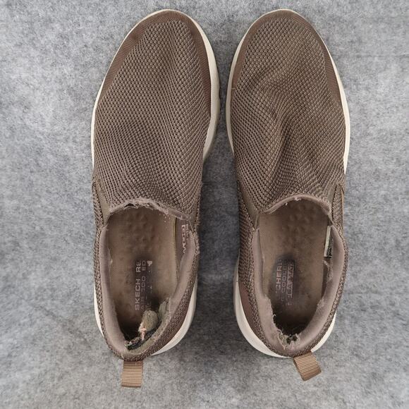 Skechers Shoes Mens 13 Sneakers Slip On Casual Comfort Go Walk Brown Trainers - Picture 6 of 12